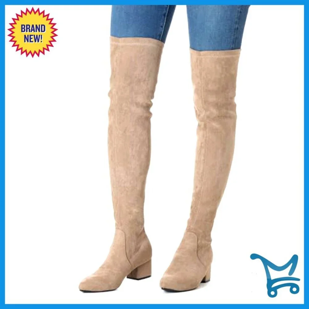 Women's Over the Knee Boots Suede Block Heel Winter Comfort Pointed Toe